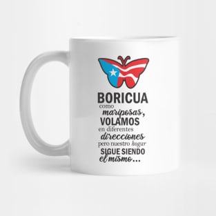 Boricua Flag Familia Butterfly Puerto Rico Spanish Mug